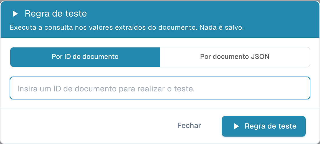 Test rule: regra com falha